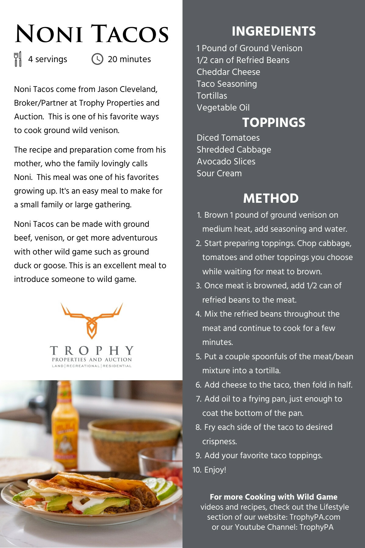 Recipe: Noni Tacos - Cooking with Wild Game Recipe: Noni Tacos - Cooking with Wild Game